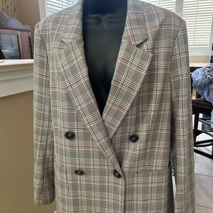 Gentle Fawn Double-Breasted Plaid Blazer